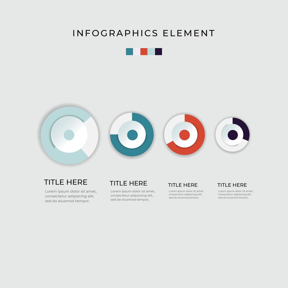 diagrama infográfico de múltiplos círculos vetor