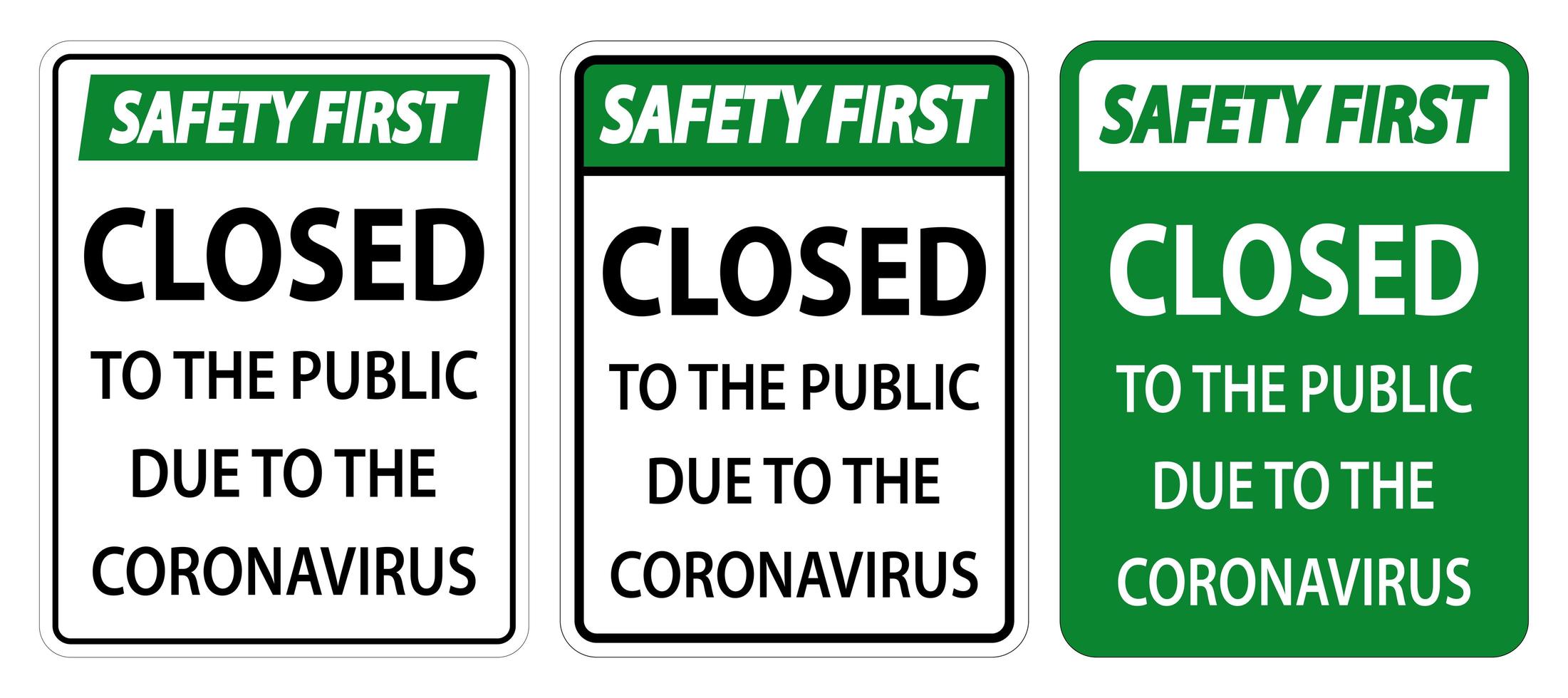 fechado ao público devido a sinais de coronavírus vetor