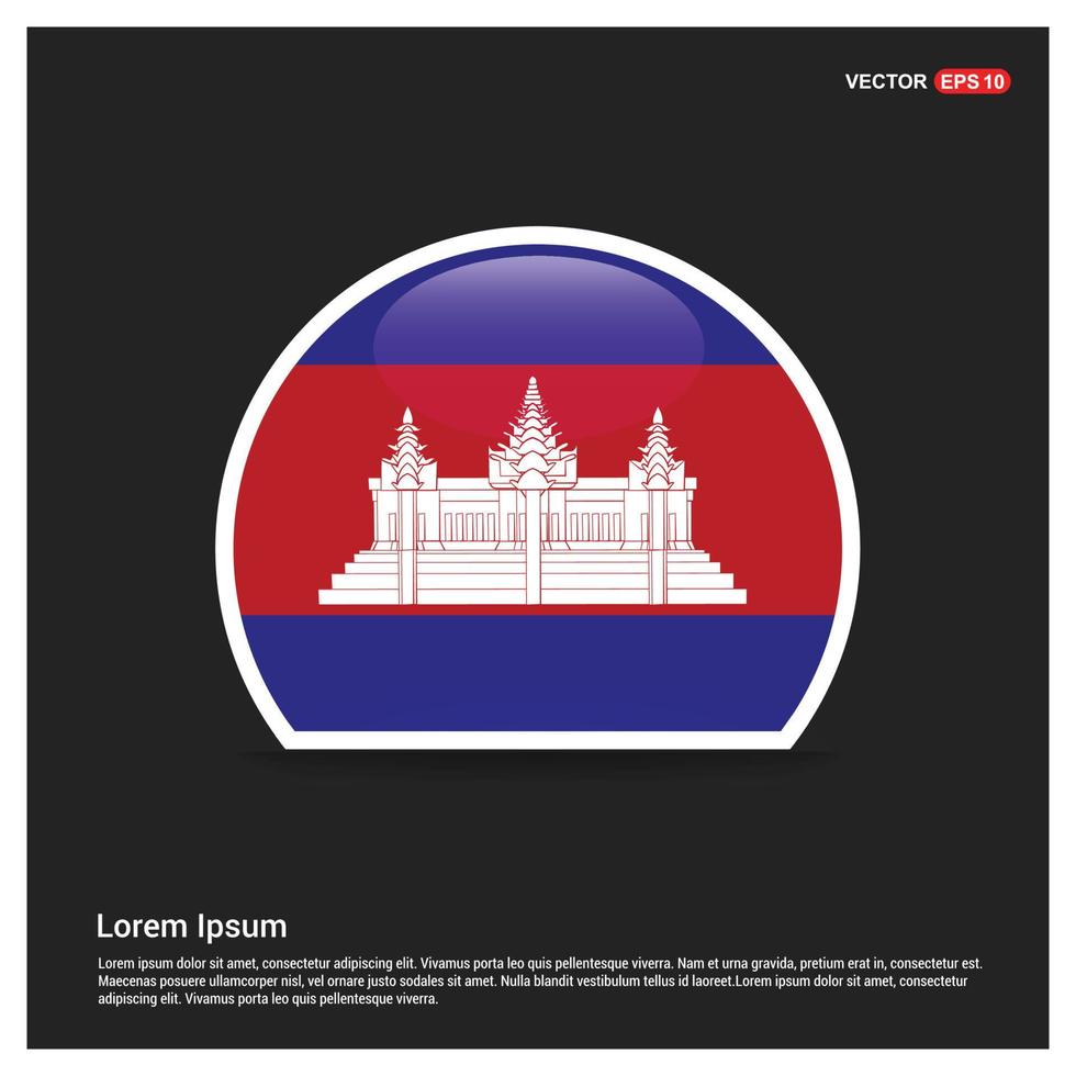 vetor de design de bandeira do camboja