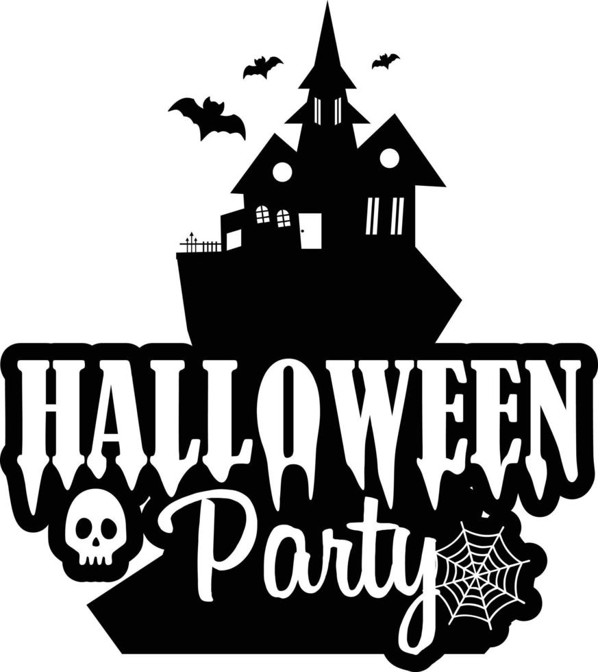 design de halloween com tipografia e vetor de fundo branco