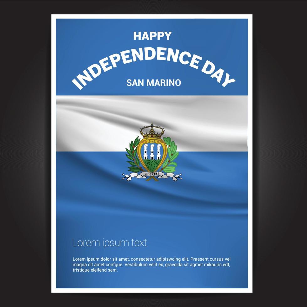 feliz dia da independência vetor de cartão de design com bandeiras