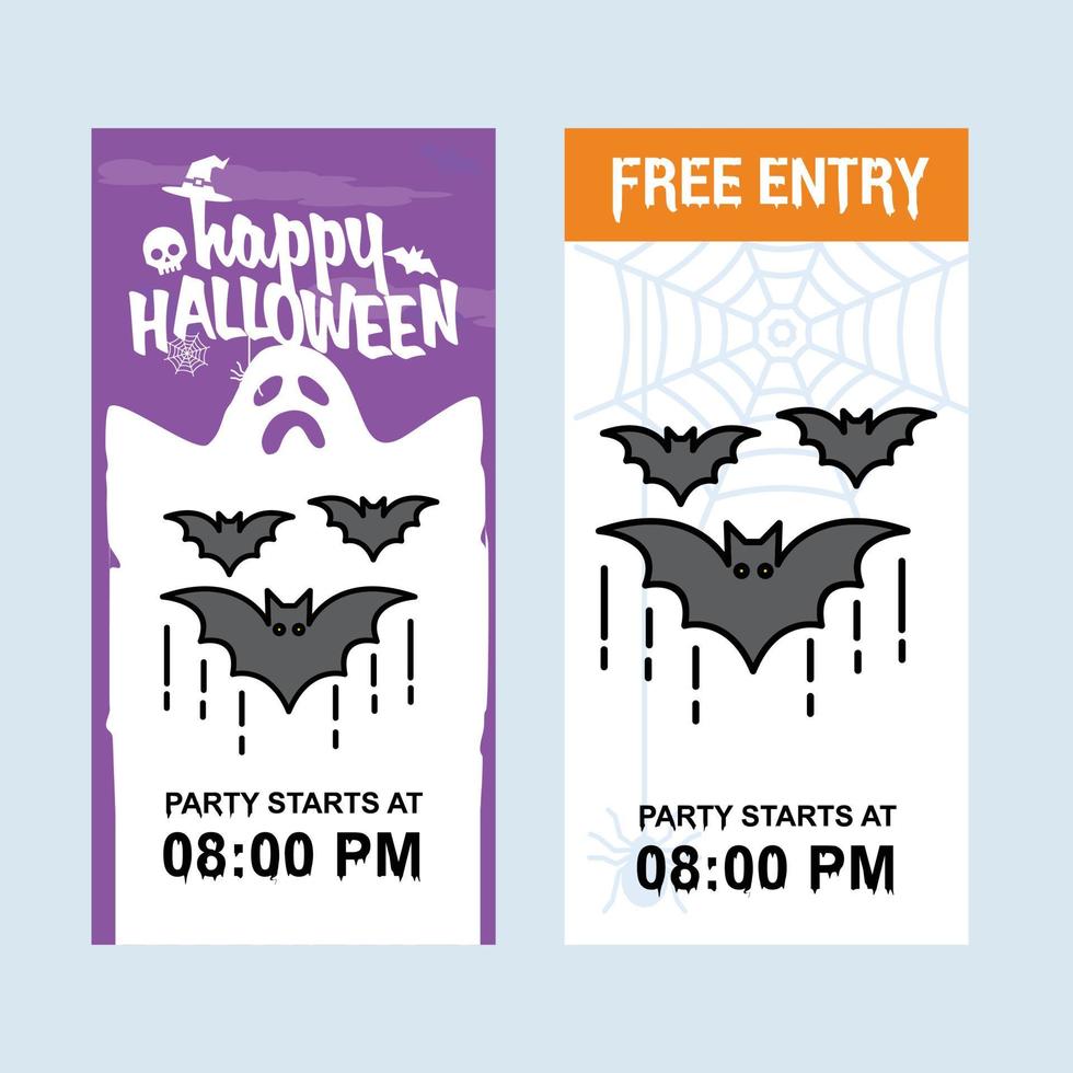 design de convite de feliz dia das bruxas com vetor de morcegos