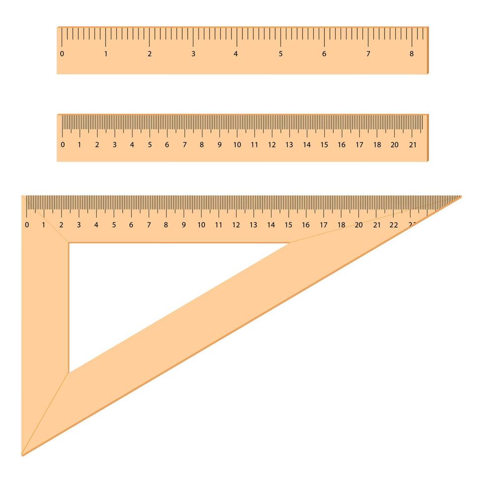 réguas de medição de escola e uma ilustração square.vector. vetor