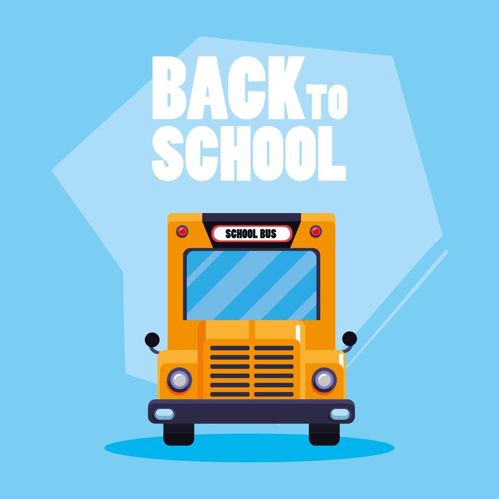 cartaz de transporte de ônibus escolar de volta vetor