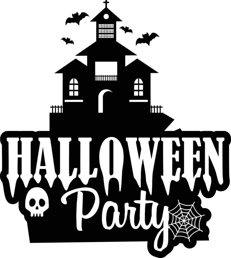 design de halloween com tipografia e vetor de fundo branco