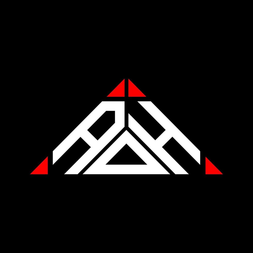 design criativo do logotipo da carta aoh com gráfico vetorial, logotipo simples e moderno aoh em forma de triângulo. vetor