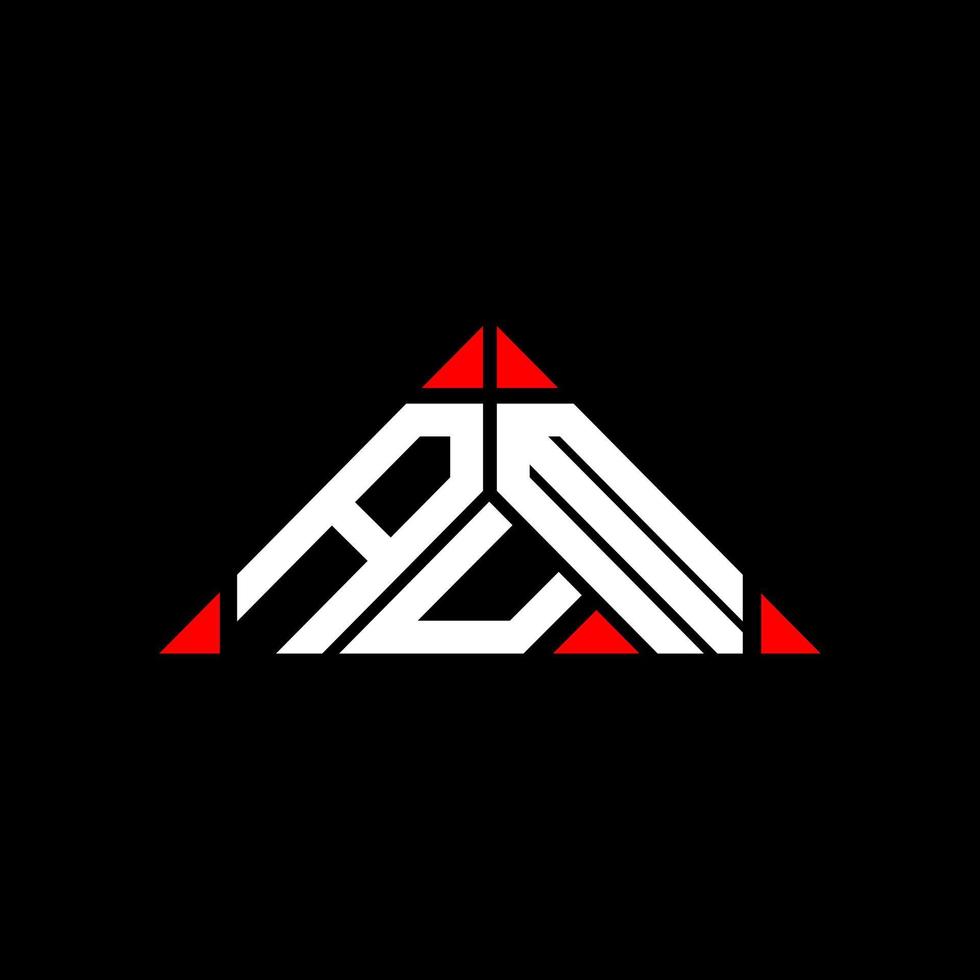 design criativo do logotipo da carta aum com gráfico vetorial, logotipo simples e moderno aum em forma de triângulo. vetor