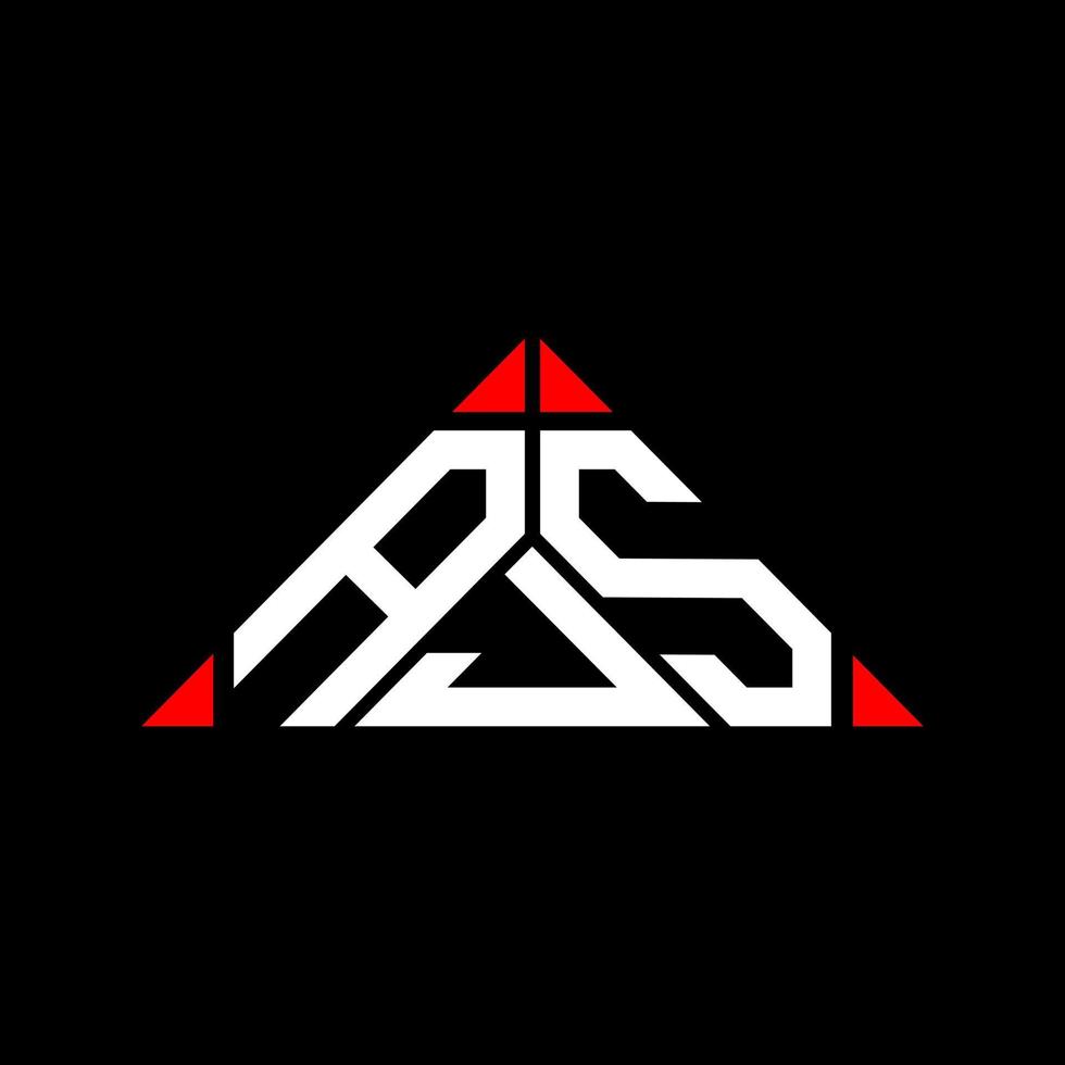 design criativo do logotipo da carta ajs com gráfico vetorial, logotipo simples e moderno ajs em forma de triângulo. vetor