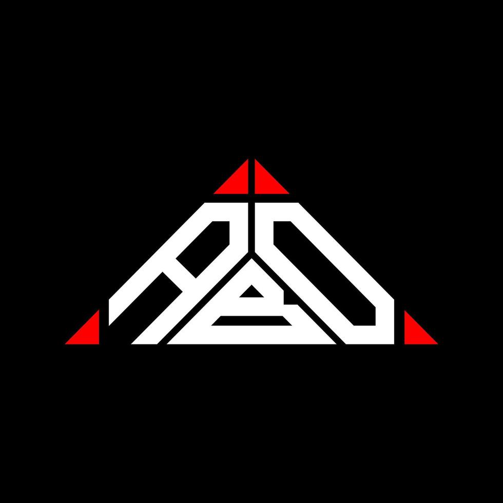 design criativo do logotipo da carta abo com gráfico vetorial, logotipo simples e moderno abo em forma de triângulo. vetor