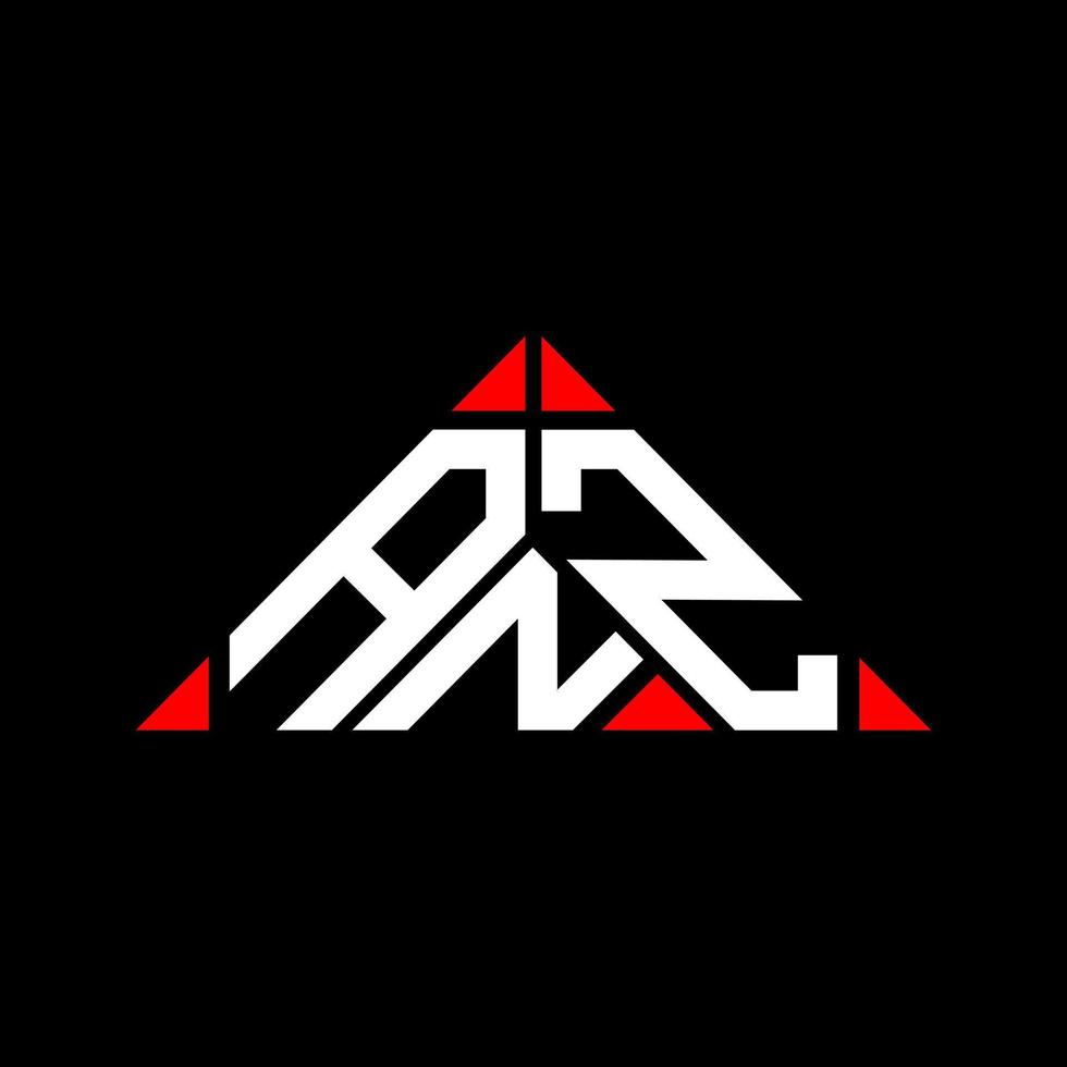 design criativo do logotipo da carta anz com gráfico vetorial, logotipo simples e moderno anz em forma de triângulo. vetor