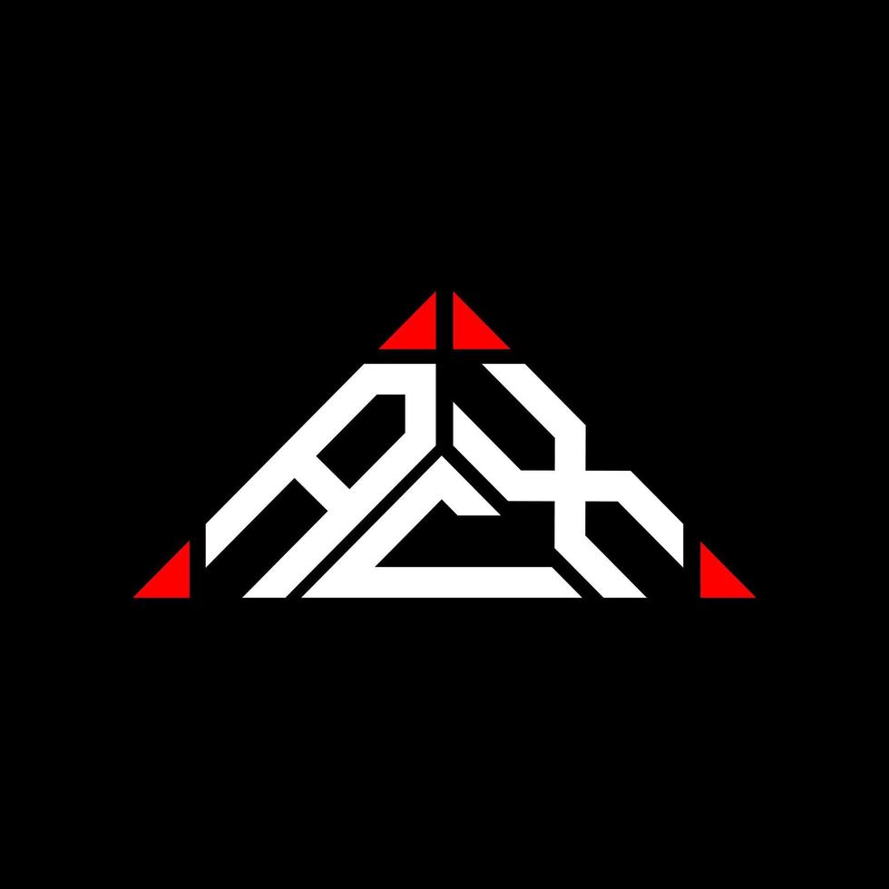 design criativo do logotipo da letra acx com gráfico vetorial, logotipo simples e moderno acx em forma de triângulo. vetor