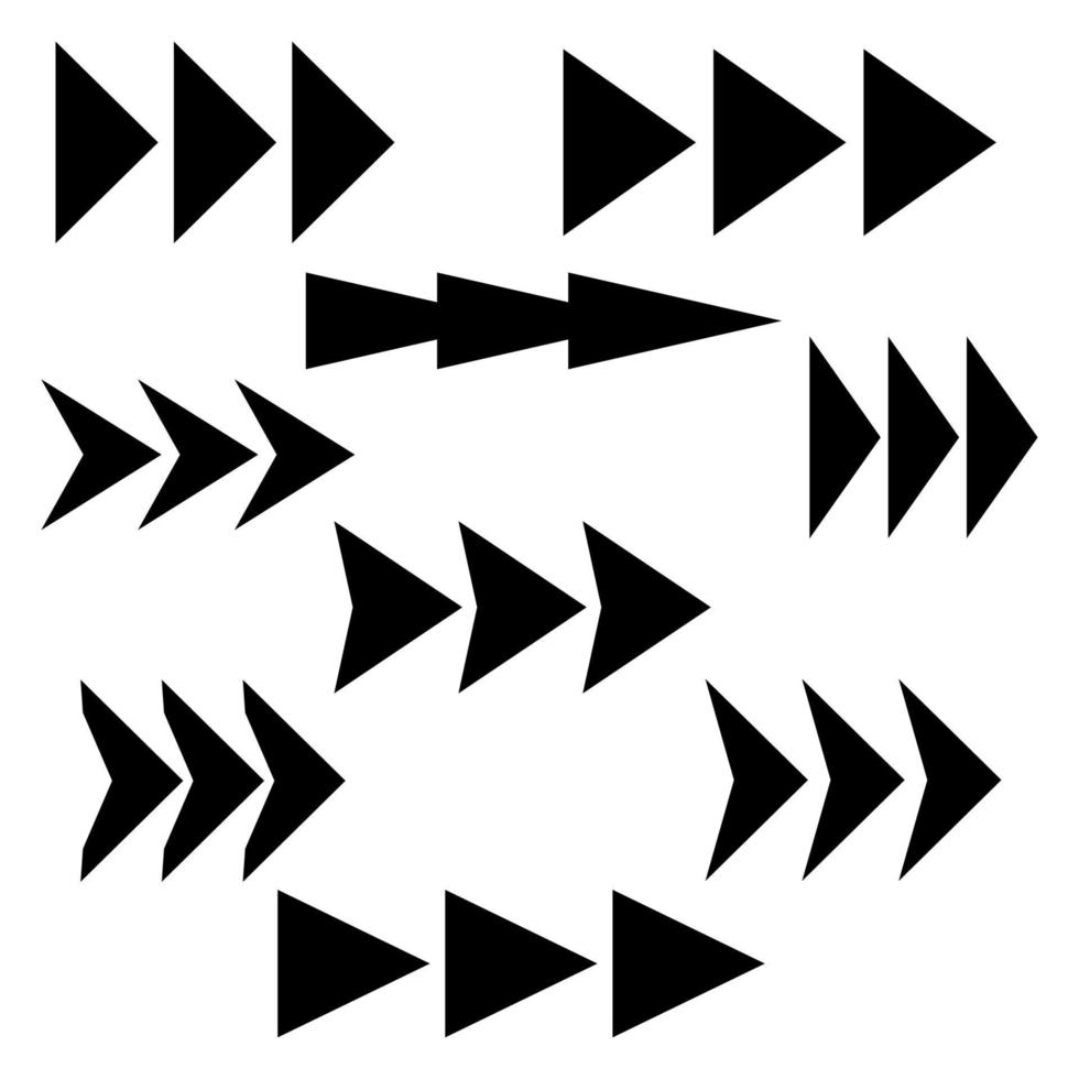 conjunto de nove flechas. ilustração vetorial vetor