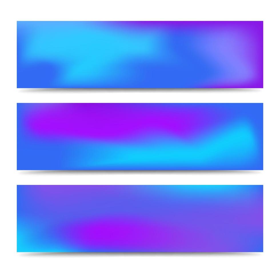 conjunto de banners de gradiente azul turva suave abstrato. abstrato multicolorido criativo. ilustração vetorial vetor