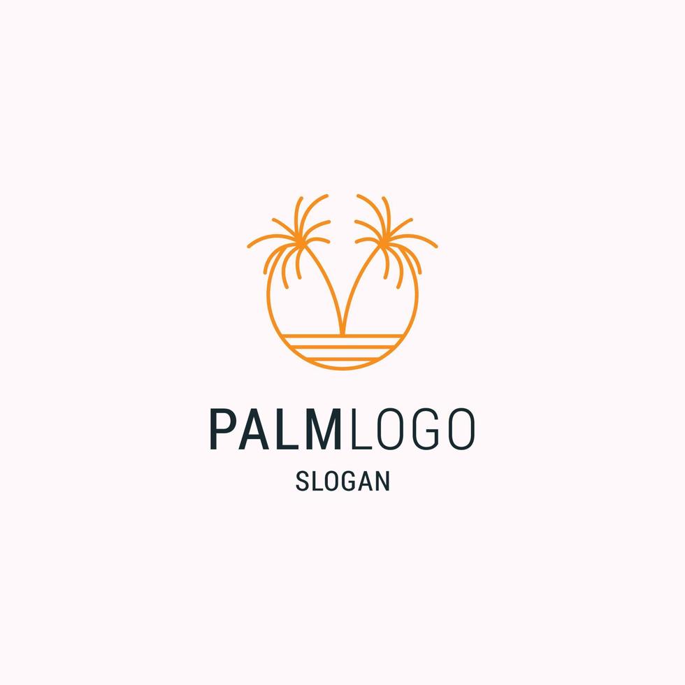 modelo de design plano de ícone de logotipo de palma vetor