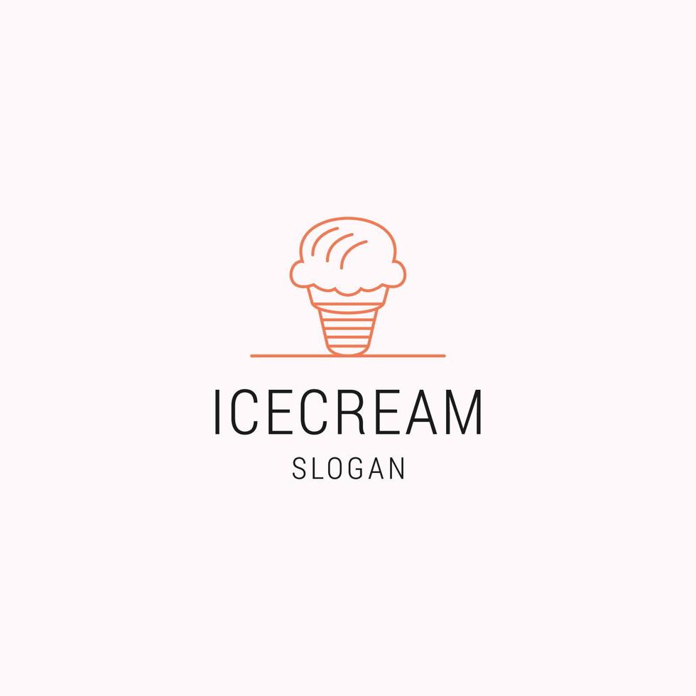 design de logotipo de sorvete plano linear vetor