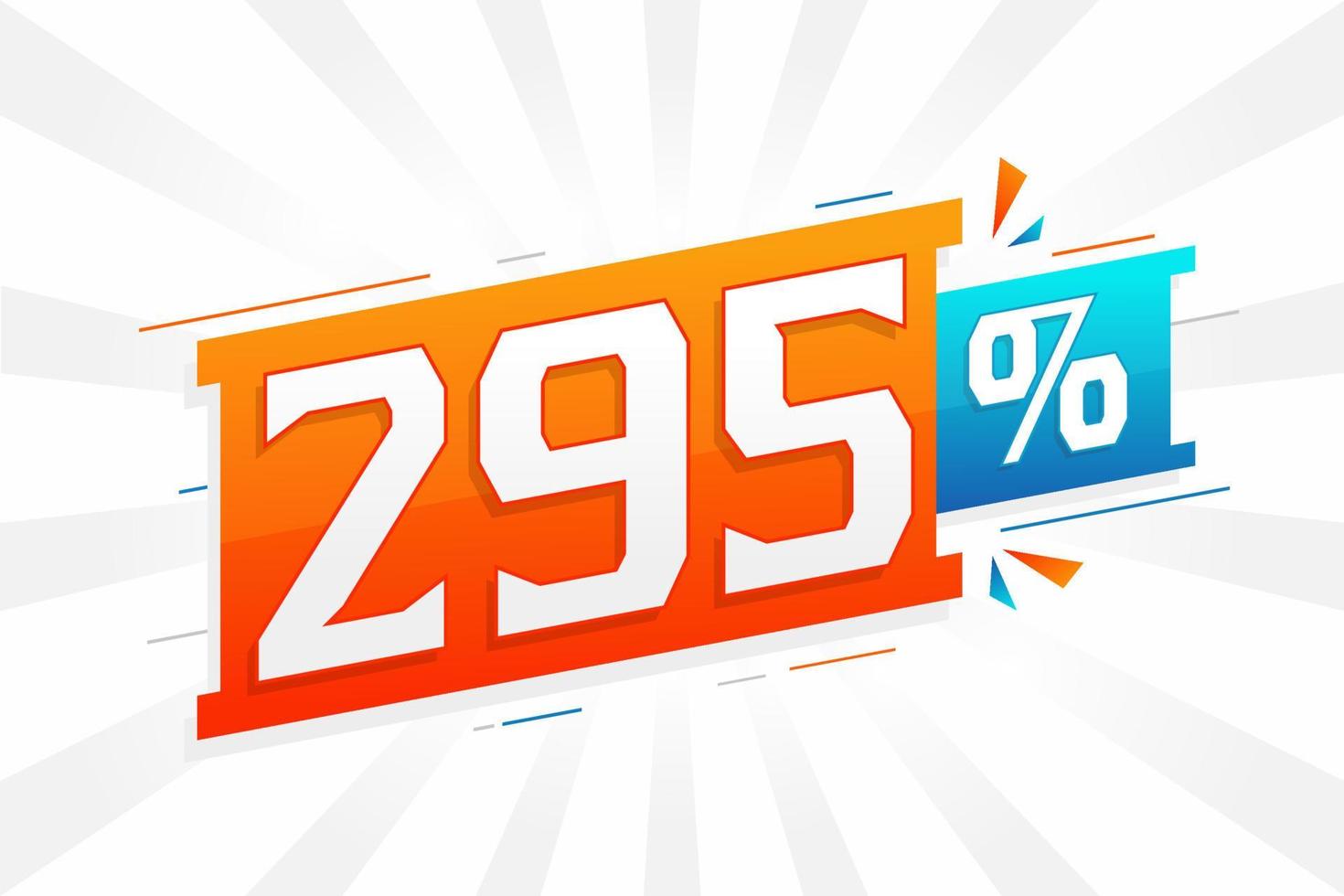 promoção de banner de marketing de 295 descontos. 295 por cento de design promocional de vendas. vetor