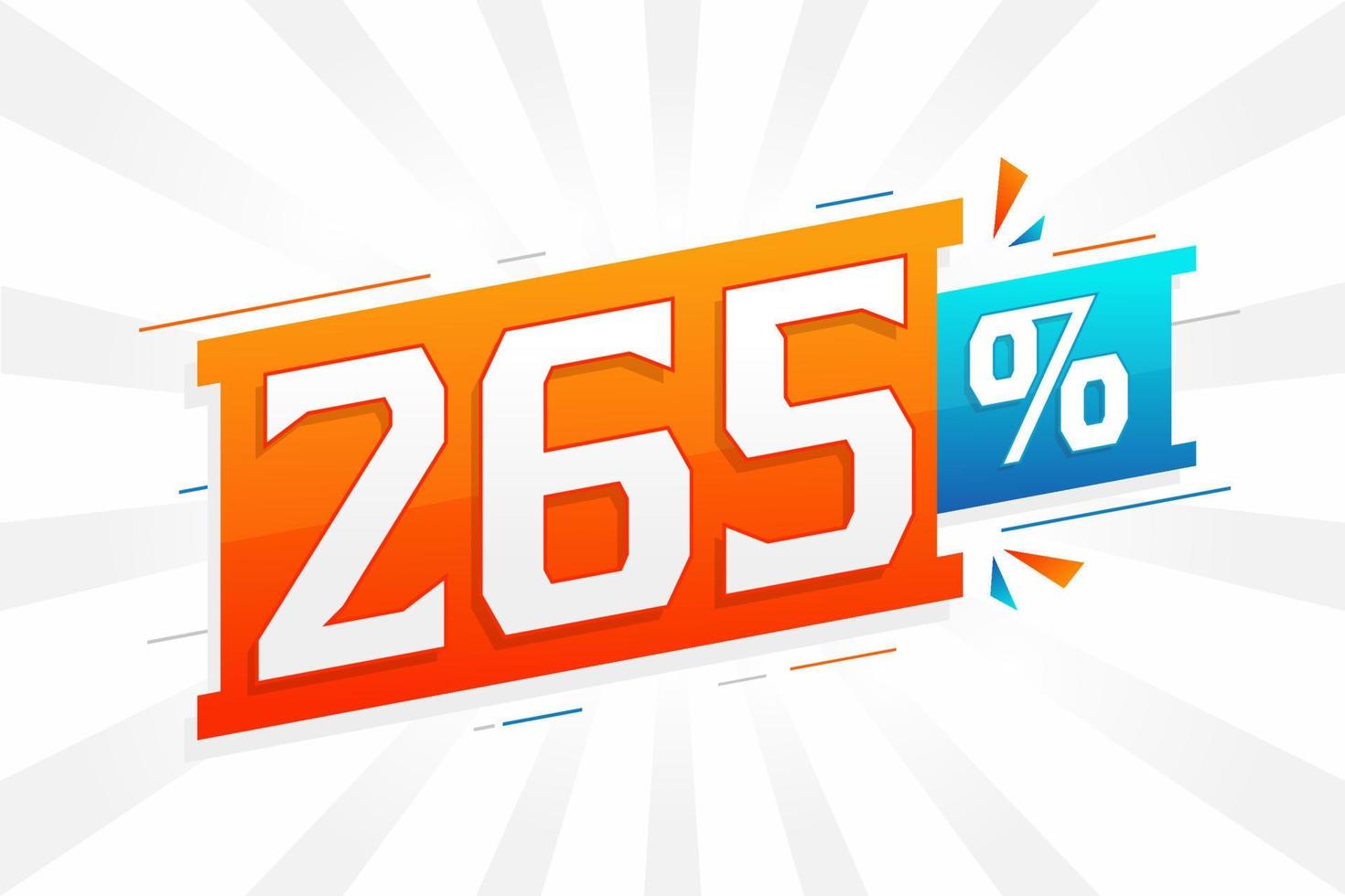 265 desconto promoção de banner de marketing. 265 por cento de design promocional de vendas. vetor