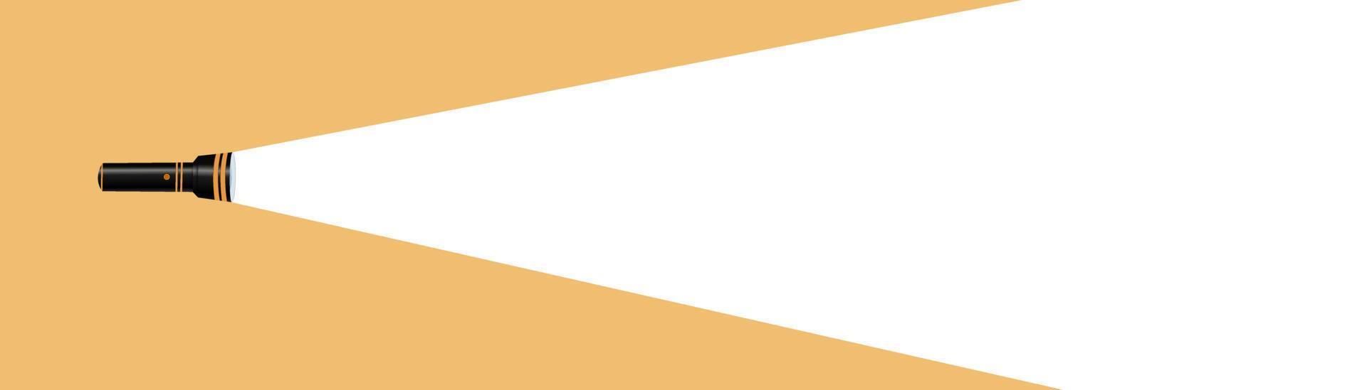 silhueta de lanterna em um fundo amarelo. encontrar ou encontrar um conceito de design. aplicável como banner, anúncio, design de mensagem. ilustração vetorial plana. lanterna, lâmpada, holofote, propaganda. vetor