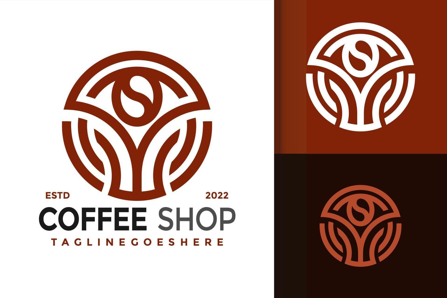 design de logotipo de cafeteria moderna, vetor de logotipos de identidade de marca, logotipo moderno, modelo de ilustração vetorial de designs de logotipo