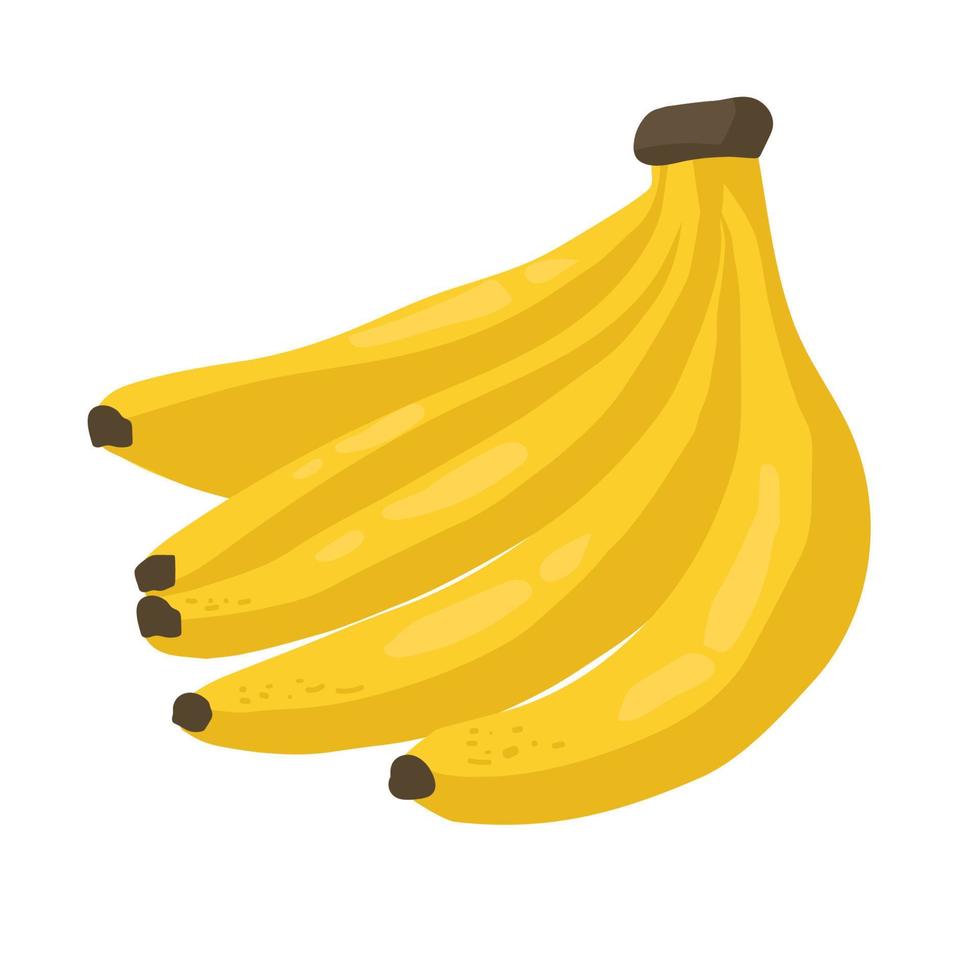 bananas de desenho animado. casca de banana, fruta amarela e cacho de bananas. frutas tropicais, lanche de banana ou nutrição vegetariana. conjunto de ícones de ilustração vetorial isolado, vetor
