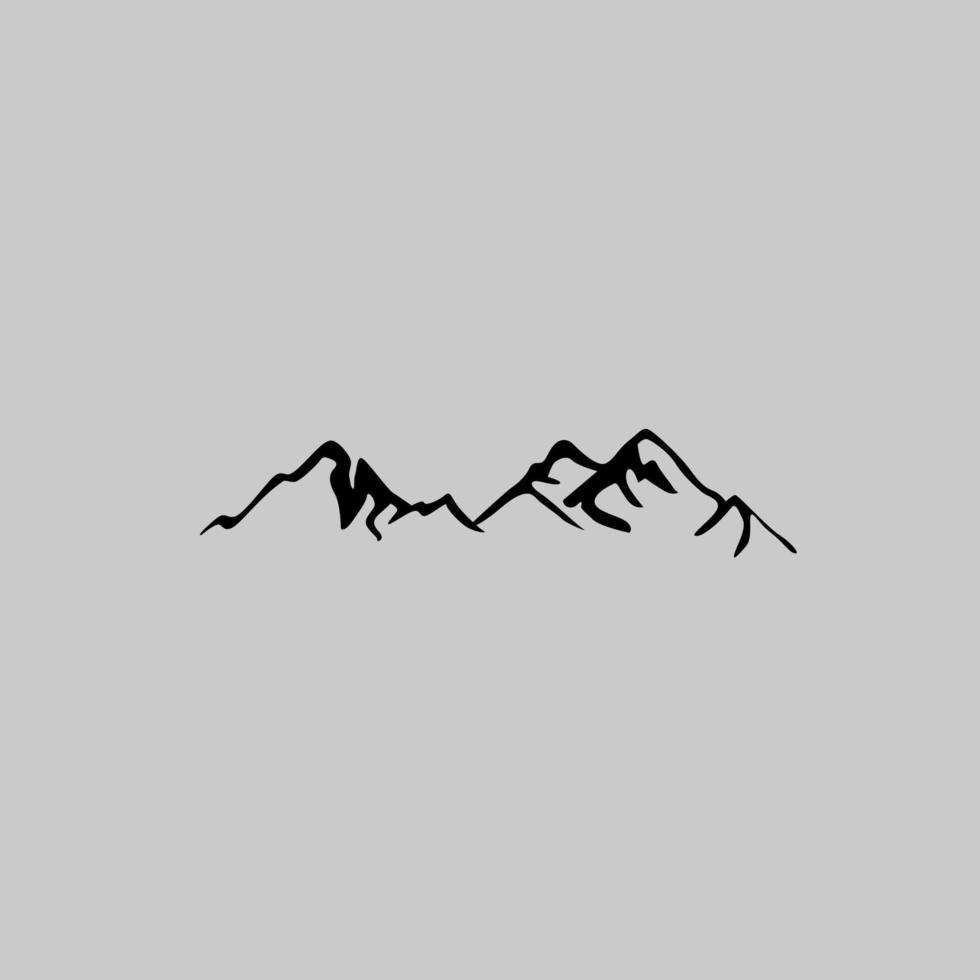 design de ilustração de paisagem de montanha, montanha de linha simples vetor