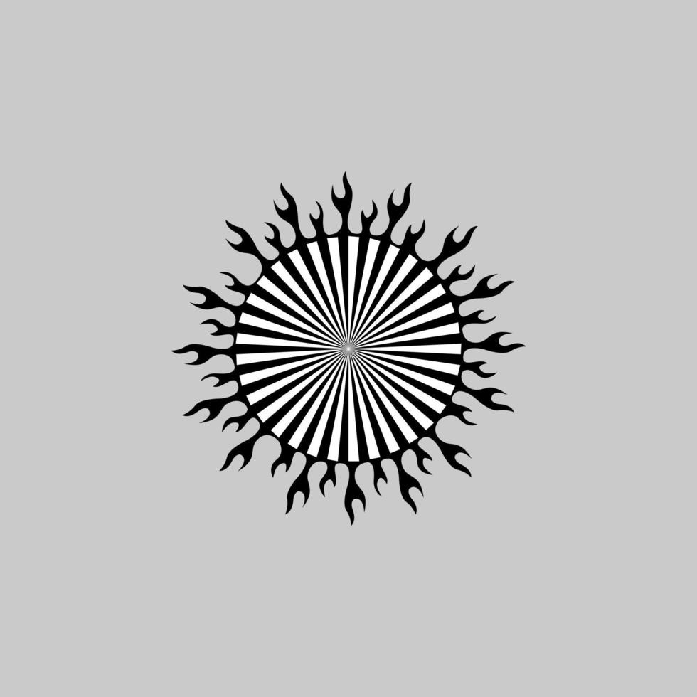 resumo de círculo com um design de ilustração de chama vetor
