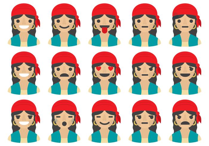 Emoticons Gipsy Woman vetor