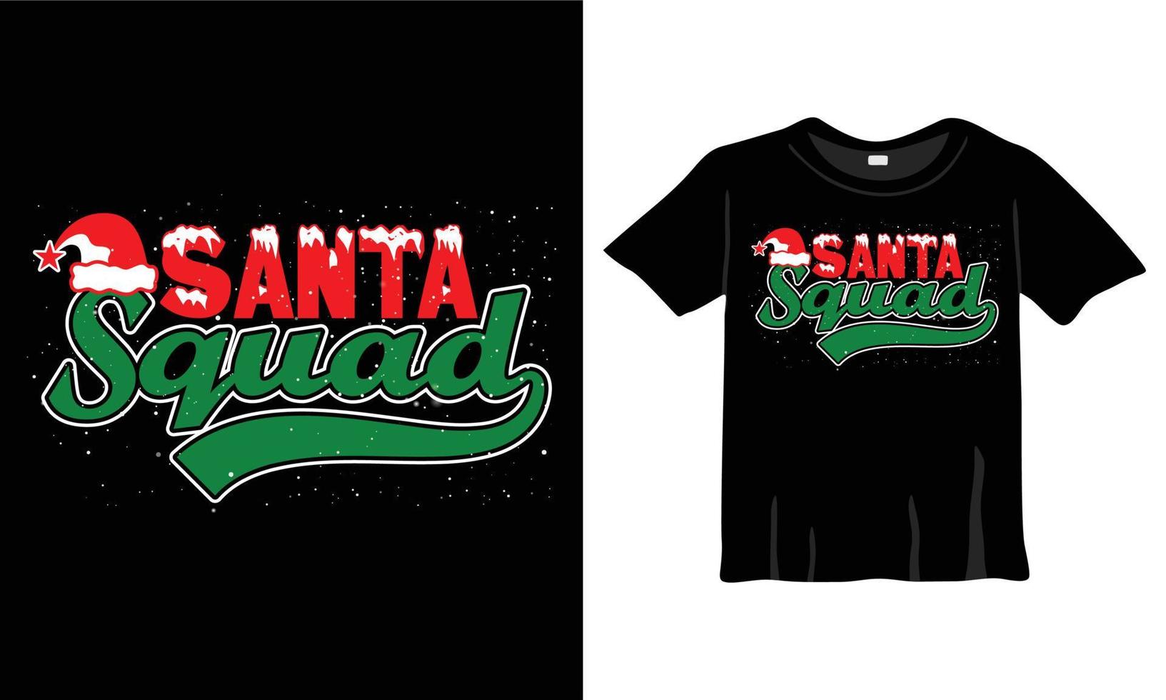 modelo de design de camiseta de natal de esquadrão de papai noel para celebração de natal. bom para cartões, camisetas, canecas e presentes. para homens, mulheres e roupas de bebê vetor