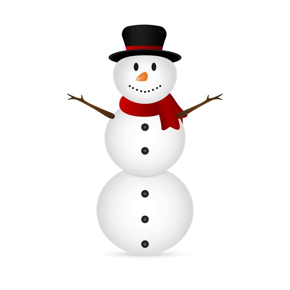 boneco de neve de natal em fundo branco vetor