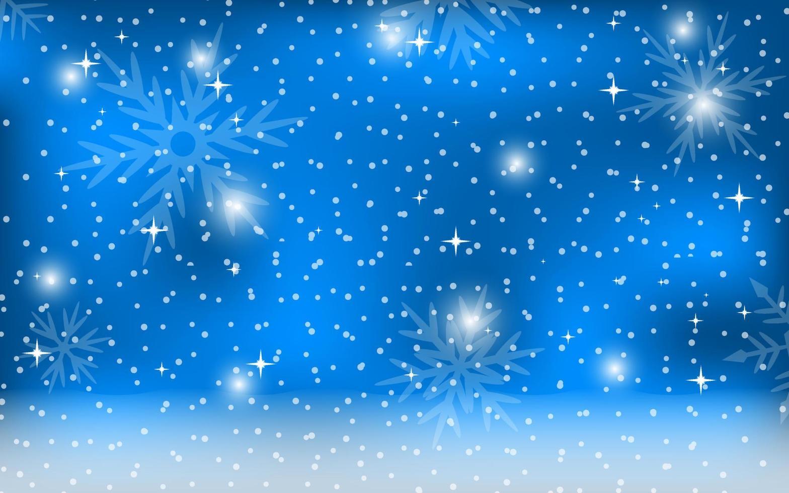 fundo azul de natal com flocos de neve vetor