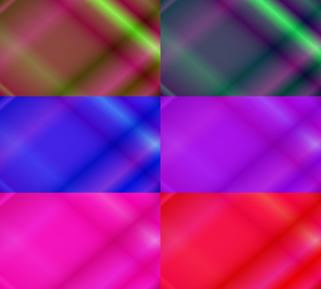 seis conjuntos de fundo abstrato de brilho. estilo brilhante, gradiente, borrão, moderno e colorido. verde, roxo, azul, rosa e vermelho. ótimo para plano de fundo, pano de fundo, papel de parede, capa, pôster, banner ou panfleto vetor