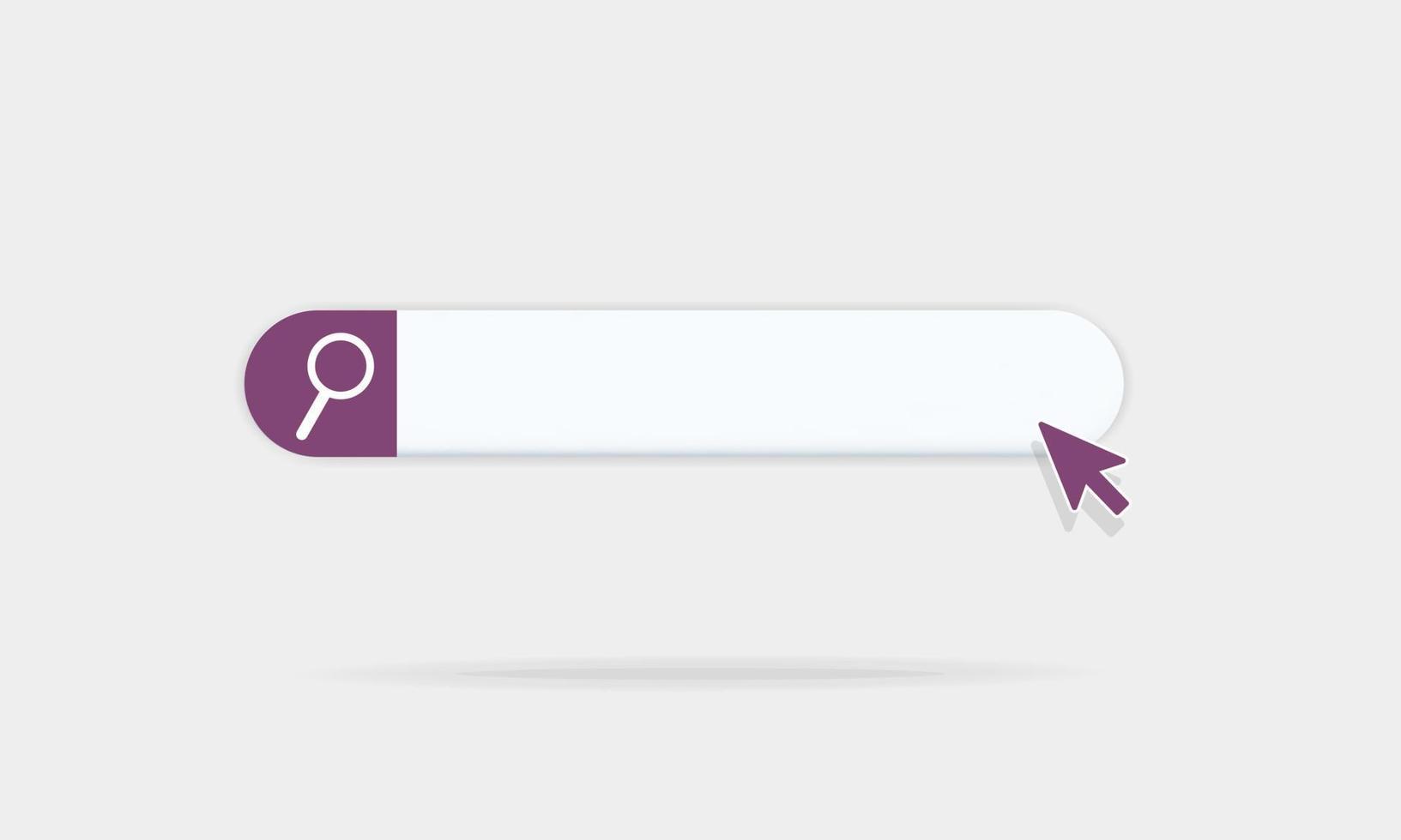 barra de pesquisa voadora de vetor 3d para ilustração de maquete do navegador da web