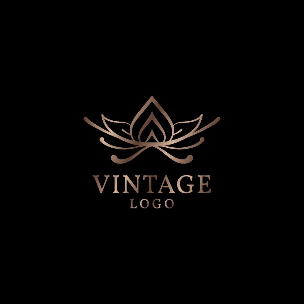 design de logotipo de vetor de luxo vintage para marca rústica de cuidados de moda e beleza