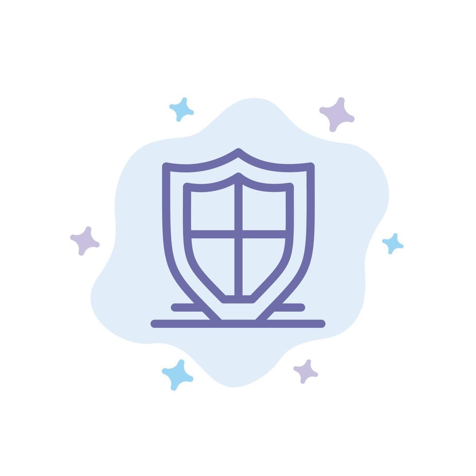 ícone azul do escudo de segurança de segurança de proteção da internet no fundo da nuvem abstrata vetor