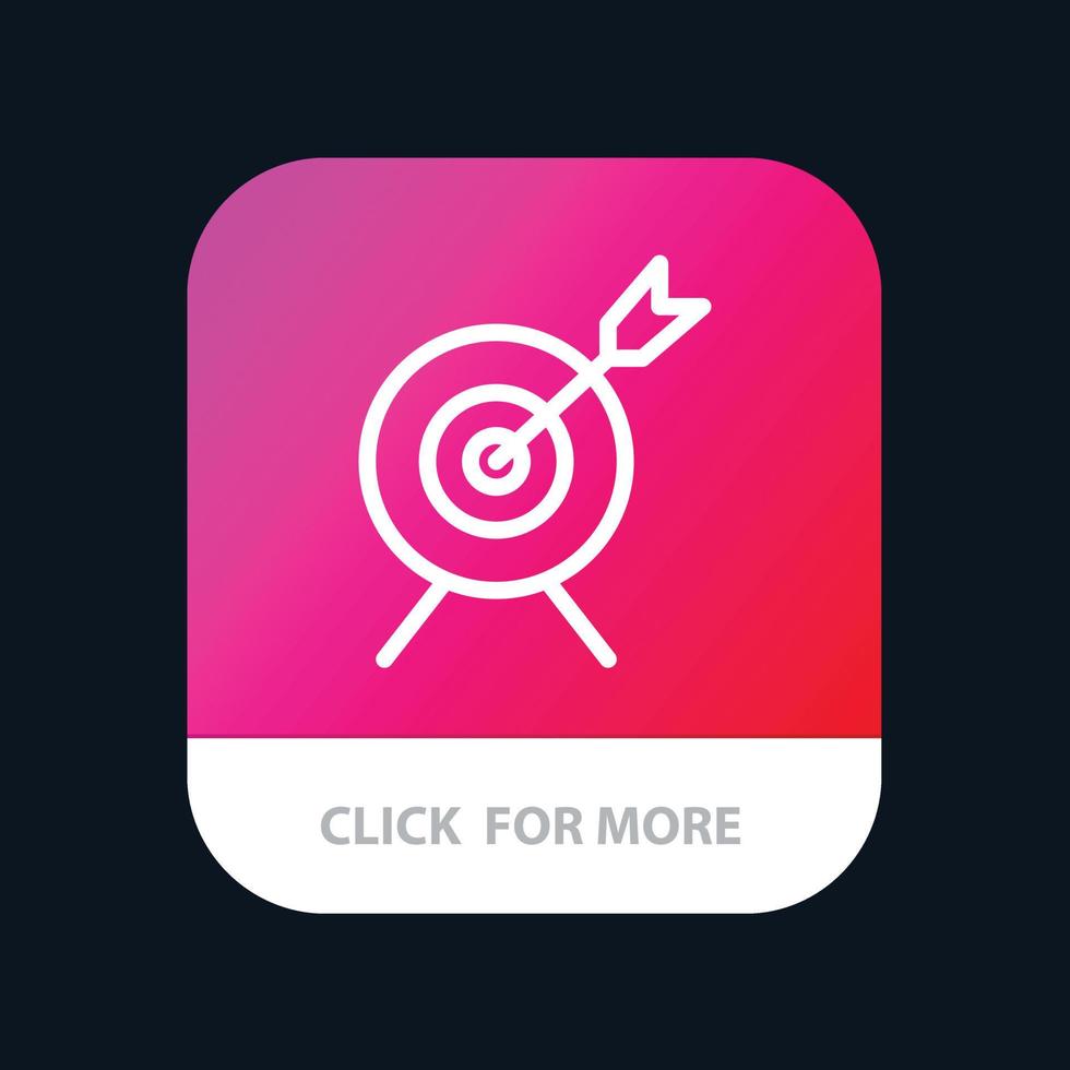 alvo objetivo objetivo botão de aplicativo móvel versão de linha android e ios vetor