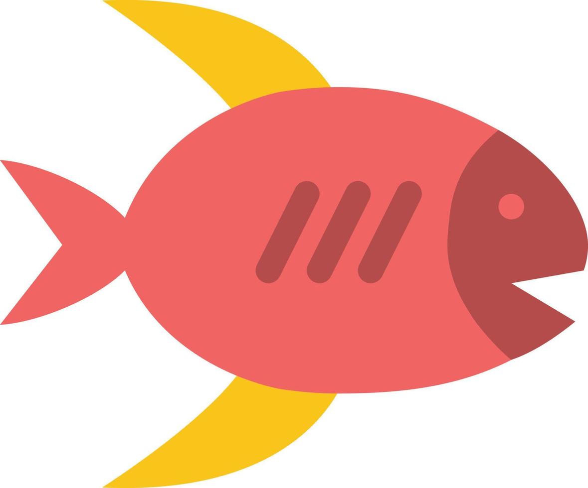 modelo de banner de ícone de vetor de ícone de cor plana de mar de peixes de costa de praia