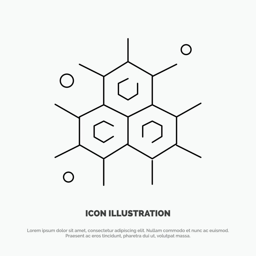 vetor de ícone de linha de ciência molecular química