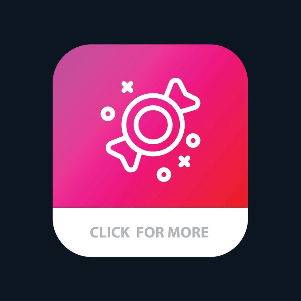 bombom candy candy botão de aplicativo móvel versão de linha android e ios vetor