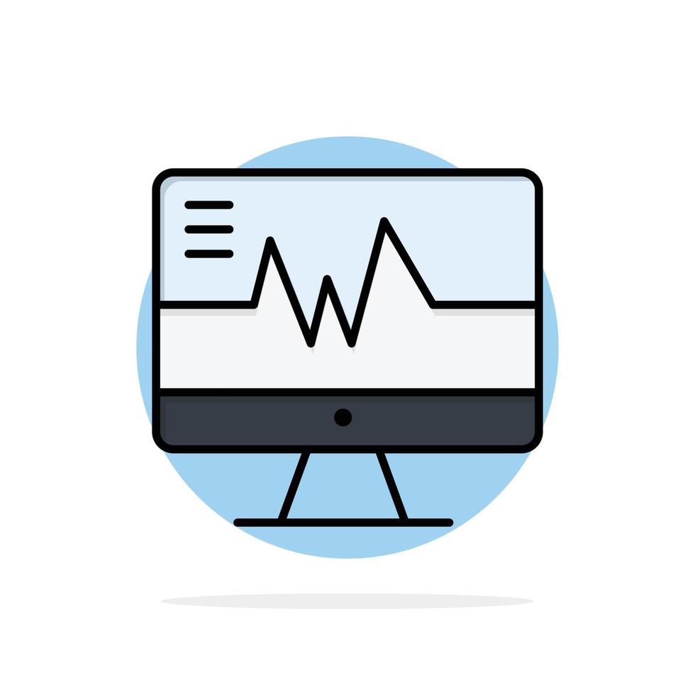 ícone de cor plana de fundo de círculo abstrato de batimento cardíaco do hospital médico vetor