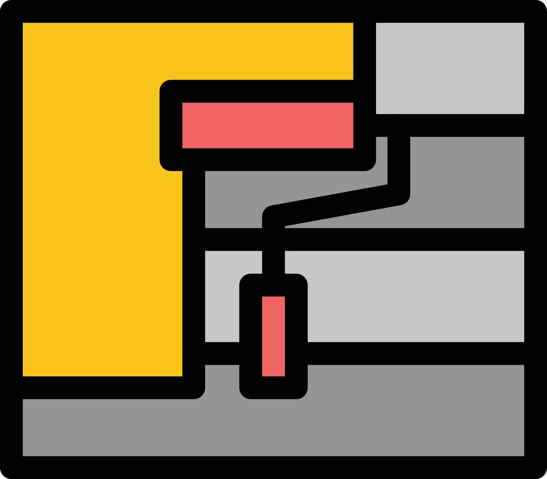 modelo de banner de ícone de vetor de ícone de cor plana de ferramenta de rolo de pintura de construção