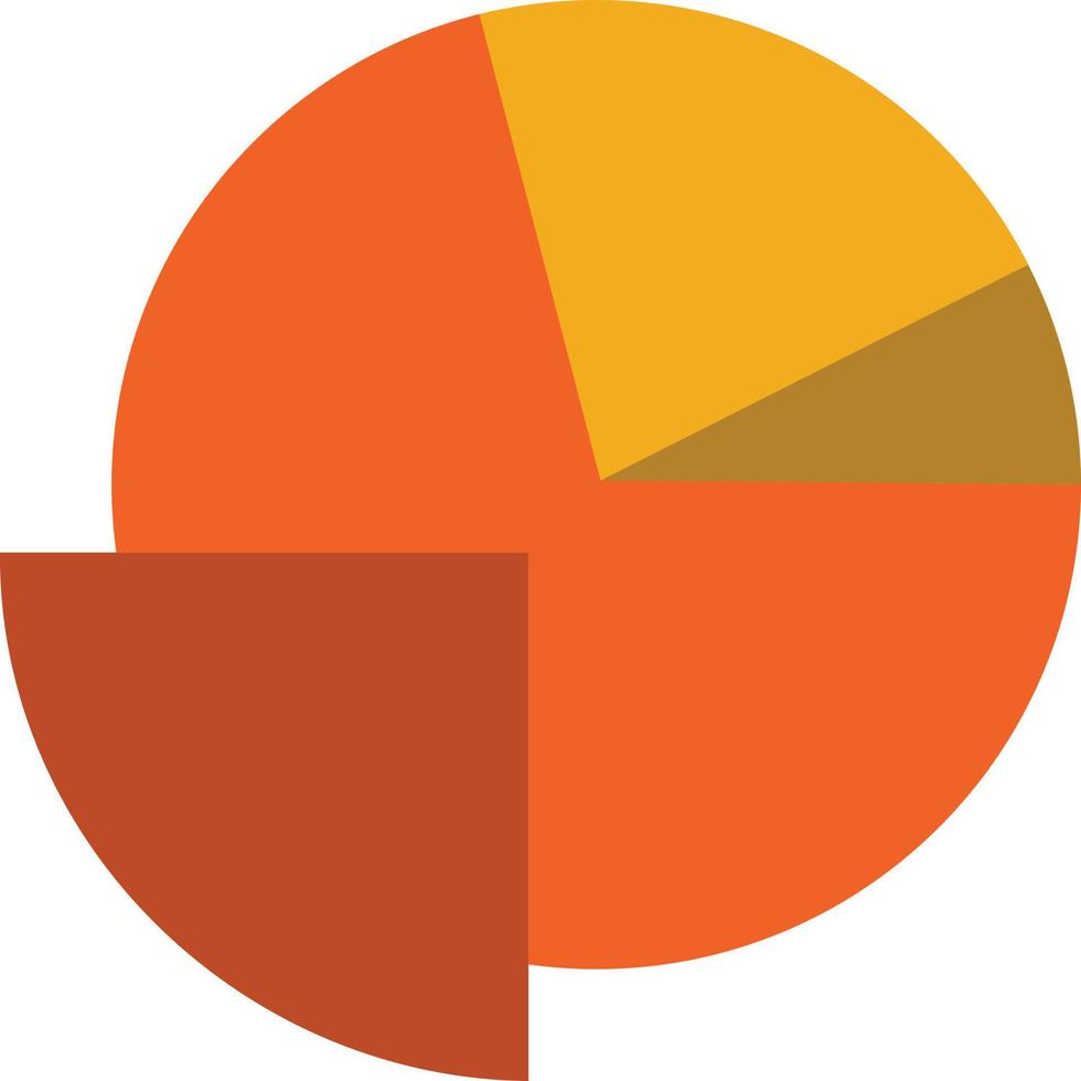 modelo de banner de ícone de vetor de ícone de cor plana de gráfico de análise gráfico de pizza