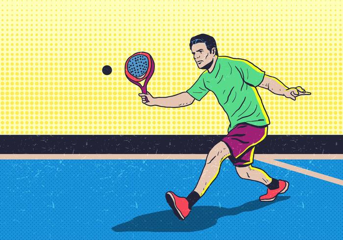 Homem jogando tênis de padel vetor