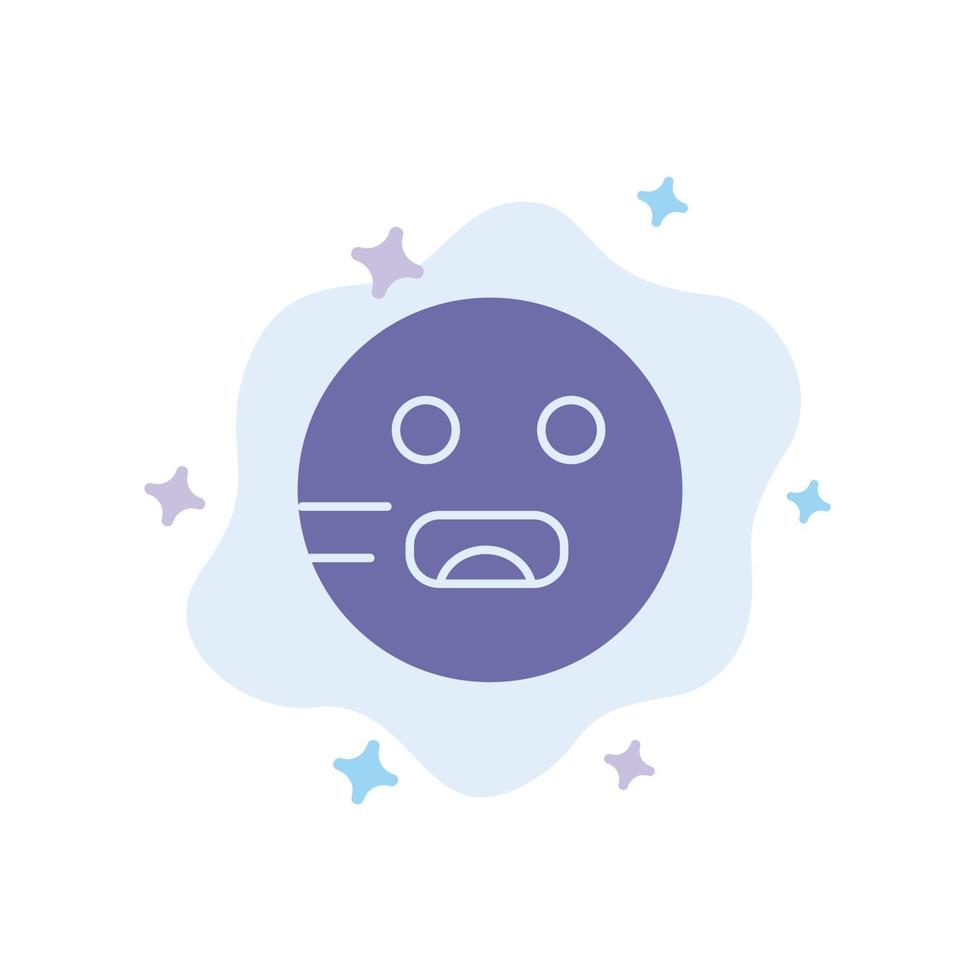 emojis emoticon escola faminta ícone azul no fundo da nuvem abstrata vetor