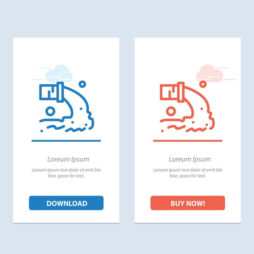 poluição de tubos resíduos de esgoto radioativo azul e vermelho baixe e compre agora modelo de cartão de widget da web vetor
