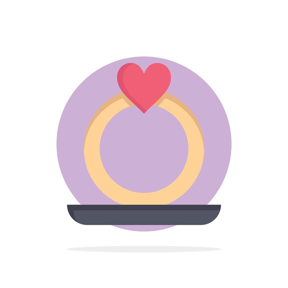 anel coração proposta círculo abstrato ícone de cor plana de fundo vetor