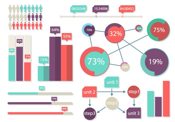 Ilustração brilhante do vetor dos elementos de infografia gráfica