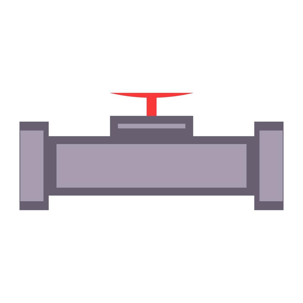 tubo de metal. ícone para construção de tubulações e tubos de água. tubulação industrial para água ou gás. equipamento de conexão de elemento de fábrica com flange. ilustração vetorial de canalização de parte vetor