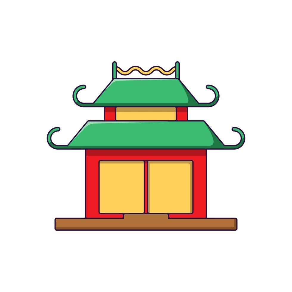 ano Novo Chinês. ilustração vetorial detalhada dos desenhos animados do pagode chinês para sites, artigos, livros, anúncios, aplicativos e outros lugares vetor