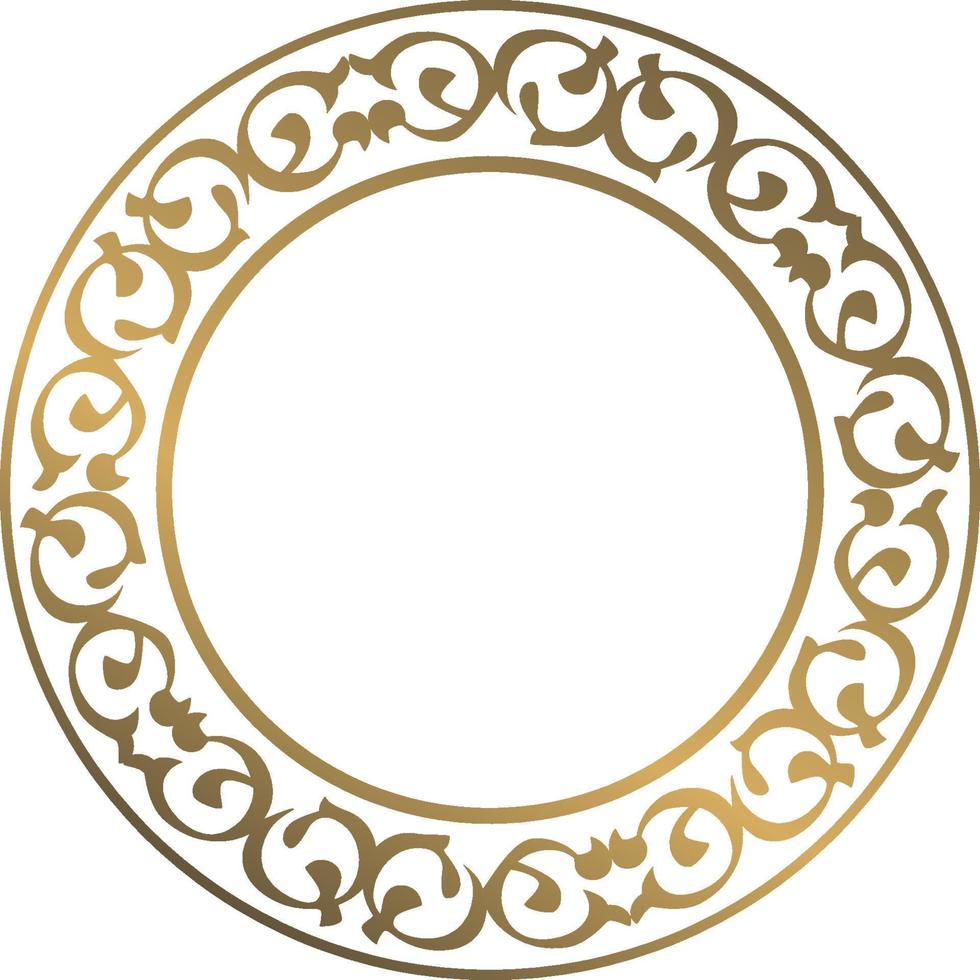 ilustração de círculo de moldura de ouro de luxo 2 vetor