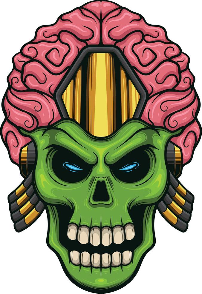 ilustração vetorial de cabeça alienígena vetor
